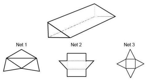 Which net represents the solid figure? pl m  net 1 net 2 net 3