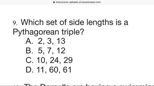 Which set of side lengths is a pythagorean triple?