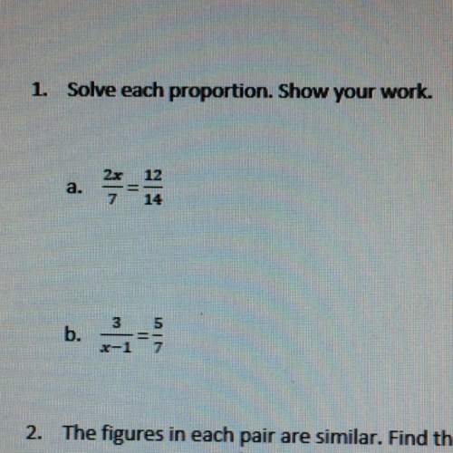 Solve each proportion. show your work