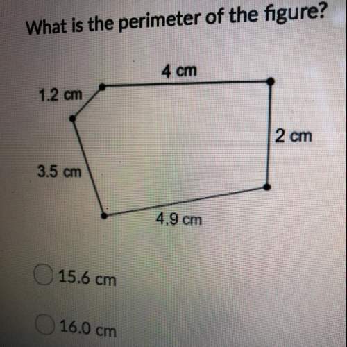 What is the perimeter of the figure?  15.6 cm 16.0 cm 14.4 cm 10.2 cm&lt;