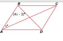 "given that abcd is a rhombus, what is the value of x?  a. 19.5  b. 45  c. 30