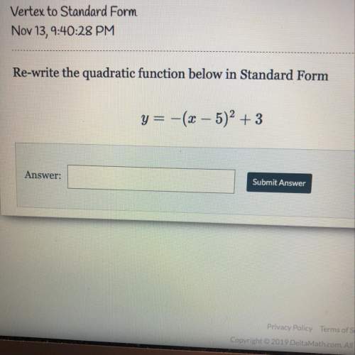 Rewrite quadratic function in standard form