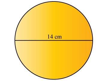 What is the approximate area of the circle shown?  use 3.143.14 to approximate pipi. round you