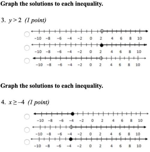 Write the inequality for the graph 1&amp; 2, graph the solutions for each inequality 3&amp; 4&lt;