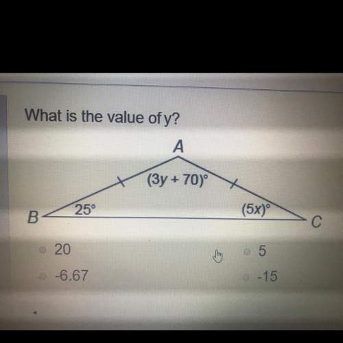 What is the value of y?  a. 20  b. -6.67 c. 5 d. -15
