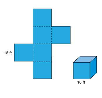 Here is a picture of a cube, and the net of this cube. what is the surface area of this