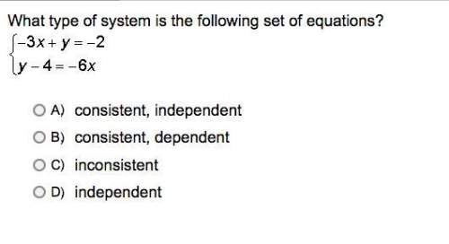 What type of system is the following set of equations? ( -3x + y = -2