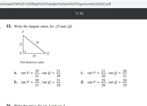 Write the tangent ratios for ∠p and ∠q