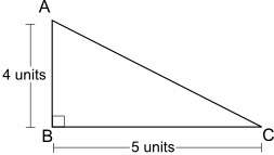 Aright triangle abc is shown below:  the area of the triangle above will equal one