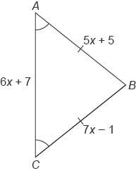 What is the length of side ac of the triangle?  enter your answers in the bo