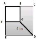 Abgf is a square with half the perimeter of square acde. gd = 4 in. find the area of the shaded regi