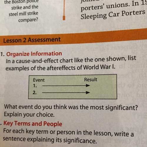 1. organize information in a cause-and-effect chart like the one shown, list examples of