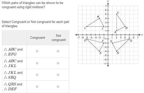 Which pairs of triangles can be shown to be congruent using rigid motions?  select congr