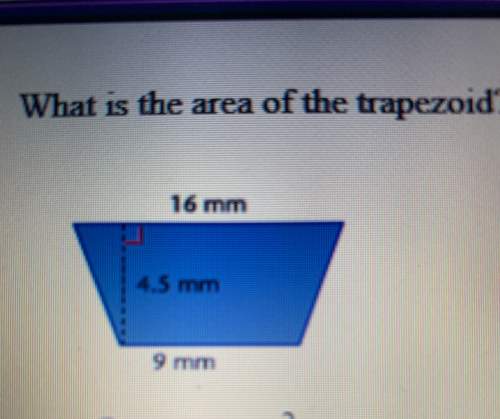 What is the area of the trapezoid?  a 112.5 mm^2 b 72 mm^2 c 40.5 mm^2