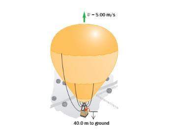 Ahot-air balloonist, rising vertically with a constant speed of 5.00 m/s releases a sandbag at the i