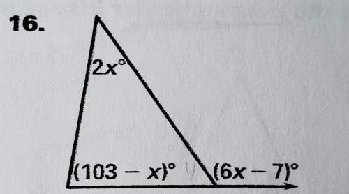 Find the measure of the exterior angle shown