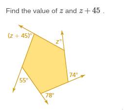 Find the value of z and z+45.