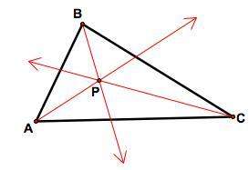 The three angle bisectors of δabc intersect at point p. point p is the a) centroid  b) c