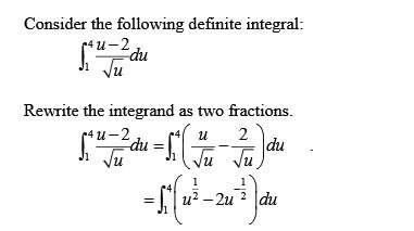 So i am confused with the u^(1/2) and the -2u^(-1/2).  i said u/sqrt u is equal to u*sqr
