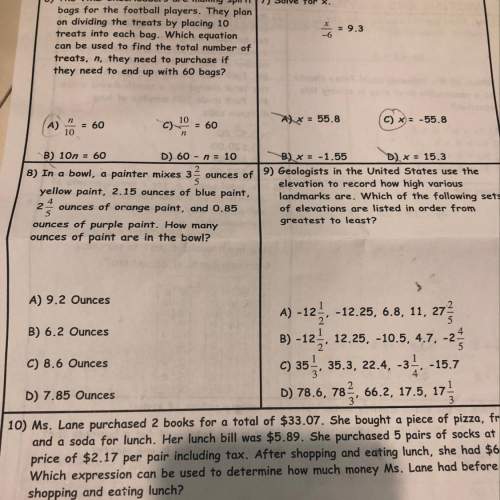 What is the answers to number 8 and 9?