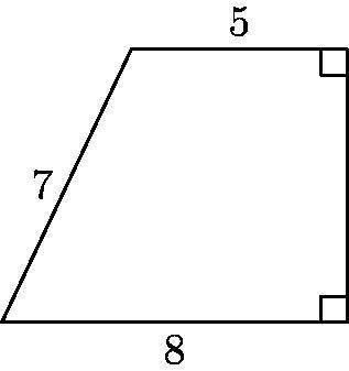 Find the length of the missing side of the trapezoid below.