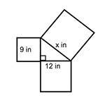 Atriangle has squares on its three sides as shown below. what is the value of x