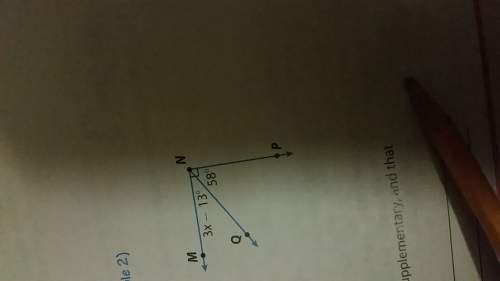 Find the value of x and the measure of angle mnq