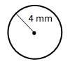 What is the area of the circle? use 3.14 for π  a) 12.56 mm2 b) 25.12 mm2 c