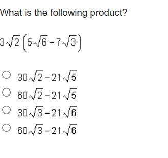 What is the following product? 3sqrt2 (5sqrt 6-7sqrt3)