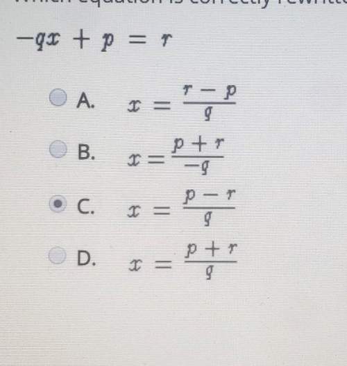 Which equation is rewritten to solve for x?