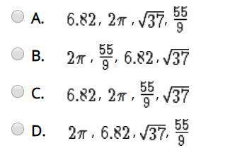 Which set of numbers is arranged in decreasing order?