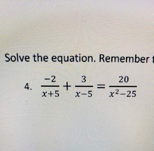 Solve the equation. remember to check for extraneous solutions.