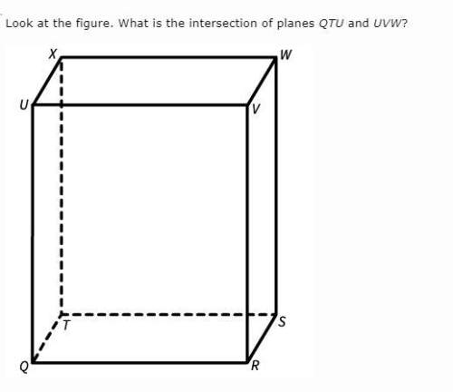 Look at the figure. what is the intersection of planes qtu and uvw?  a. st b. xu c