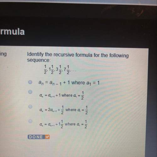 Identify the recursive formula for the following sequence:  1/2, 1 1/2, 3 1/2, 7 1/