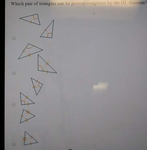 Which pair of triangles can be proven congruent by the hl theorem