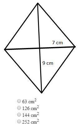 What is the area of the rhombus? the figure is not drawn to scale.