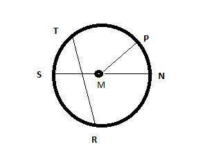 Which of the following represents a chord, but not a diameter, of the circle? a. ts, b. sn, c.tr, d