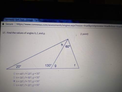 Find the value of angles h, f, and g.