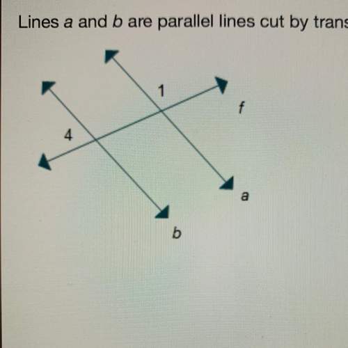 Lines a and b are parallel lines cut by transversal f. if m&lt; 1 = 110°, what is m&lt; 4