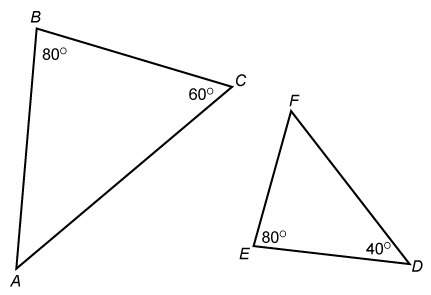 Triangles abc and def are  similar not similar triangles