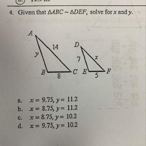 Given that abc ~ def, solve for x and y