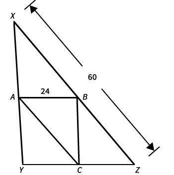 A, b, and c are midpoints of ∆xyz. what is the length of ?  xy
