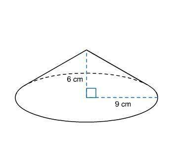 What is the exact volume of the cone?  108π cm3 162π cm3 18π cm3