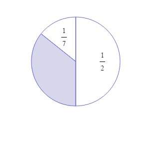 How much of the circle is shaded? write your answer as a fraction in simplest form?