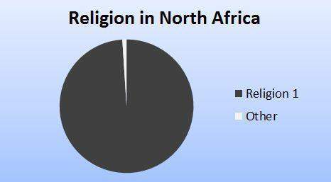 In the pie chart above showing religious practices in north africa, religion 1 is not identified. wh