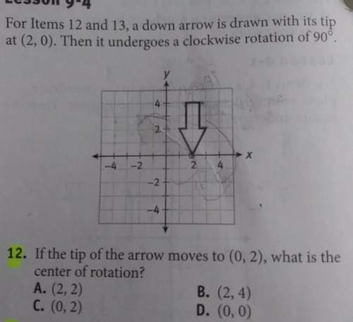 If the tip of the arrow moves to (0,2), what is the center of rotation?