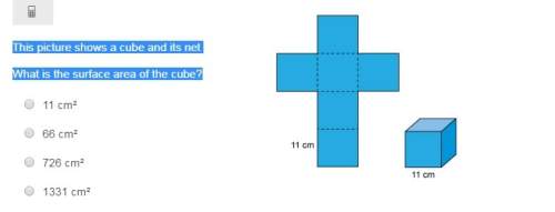 Will give this picture shows a cube and its net what is the surface area of the cube?