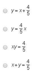 Which equation represents a proportional relationship that has a constant of proportionality equal t