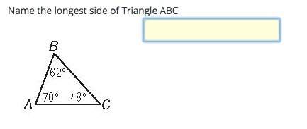 Name the longest side of triangle abc explain how pleassse: