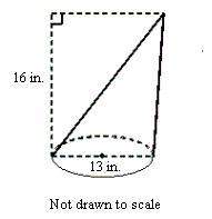 Find the volume of the oblique cone shown round to the nearest tenth  answer chocies